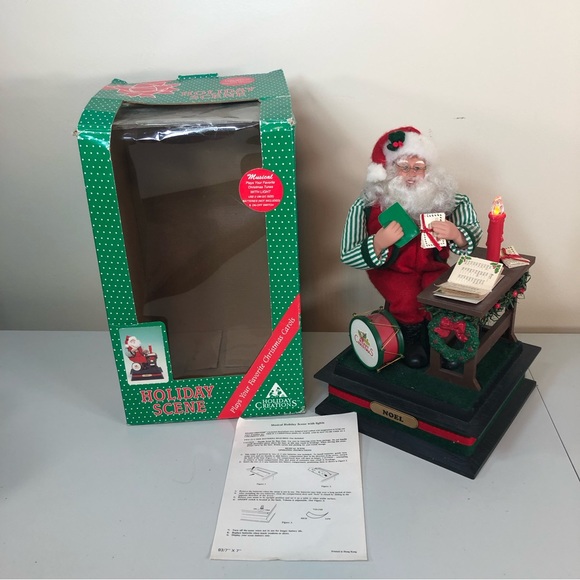 Holiday Creations Other - Holiday Creations Scene Musical Figurine of Santa Clause Checking His List 1993
